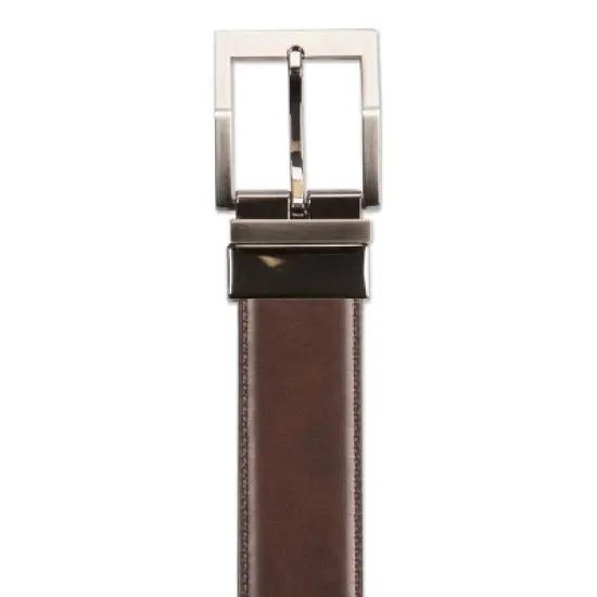 Men's SWISSGEAR Reversible Contemporary Buckle Belt - Black/Brown image {3}