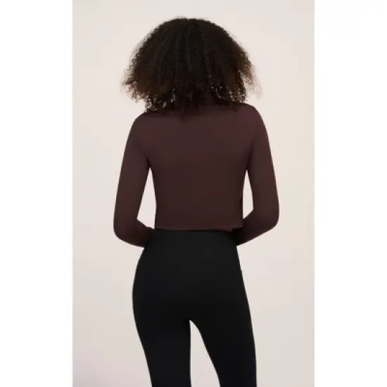 Yogalicious Womens 2 Pack Zenly Evelyn Long Sleeve Mock Neck Crop Top image {4}