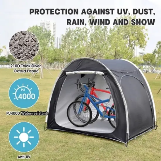 MOEPISY Nylon Portable Bike Shed Black image {2}