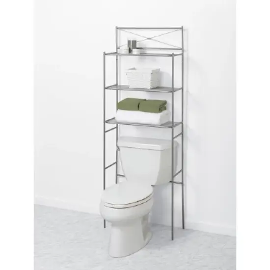 Spacesaver Over the Toilet Etagere Brushed Nickel - Zenna Home image {1}