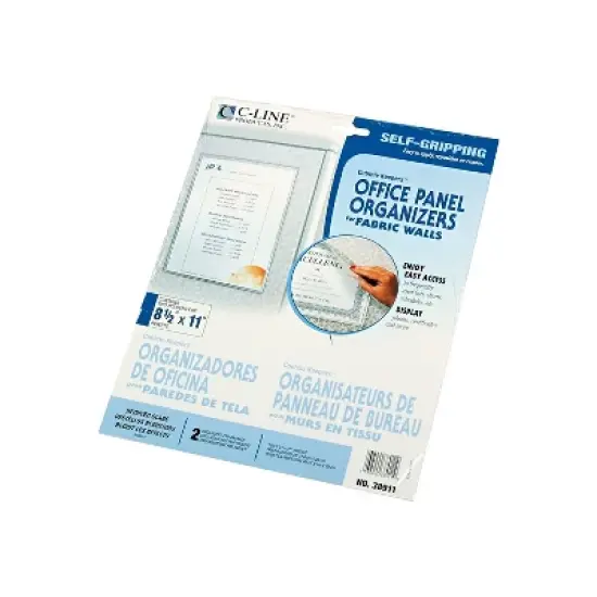 C-Line Cubicle Keepers Display Holder 9 13/64 x 11 13/32 Clear 2/Pack 38911 image {2}