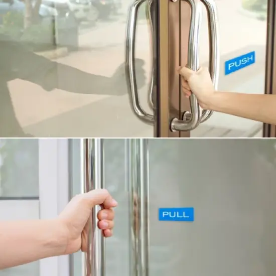 Unique Bargains Acrylic Self-Adhesive Decor Gate Sticker Push Pull Door Sign 2 Pcs image {3}
