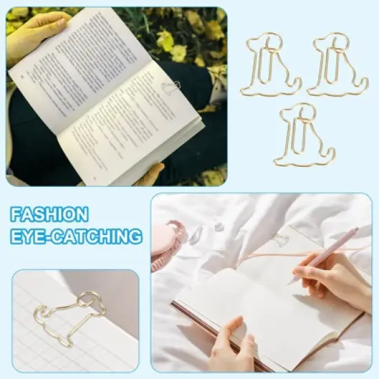 Unique Bargains Office File Organization Metal Dog Shape Cute Funny Durable Paper Clip 30 Pcs image {2}