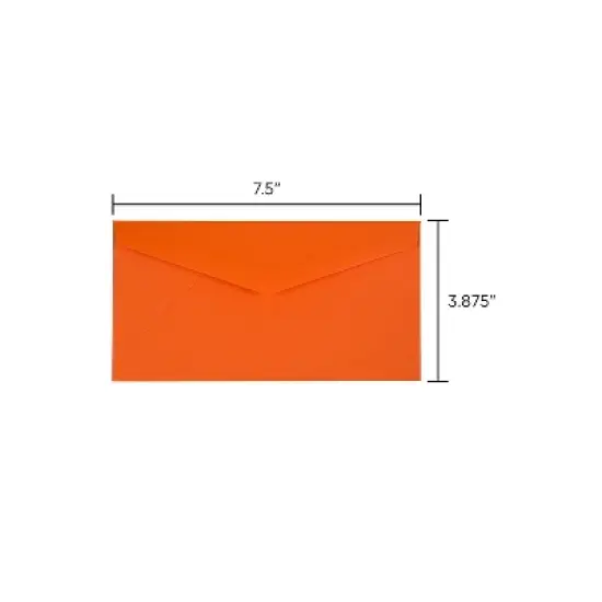 JAM Paper Monarch Colored Envelopes 3.875 x 7.5 Orange Recycled 34097575 image {4}