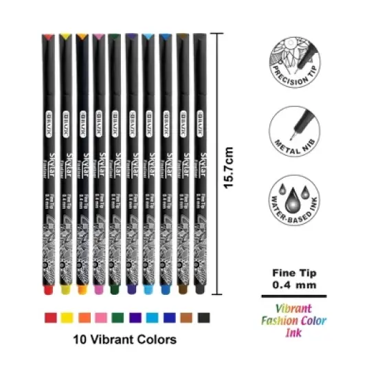 BAZIC Products&reg; Skylar 0.4 mm Fineliner Pen, 10 Per Pack, 3 Packs image {2}
