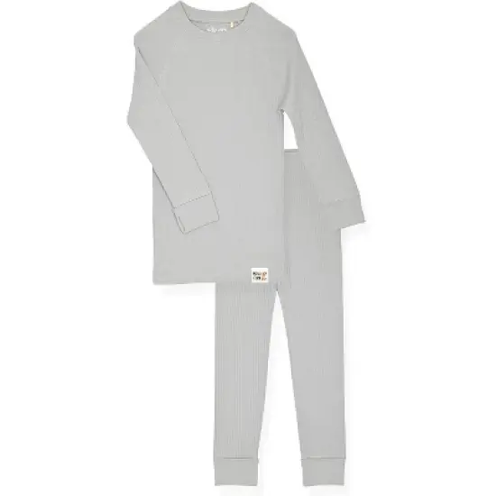 Sleep On It 100% Organic Cotton 4Pc Ribbed Knit Snug Fit Pajama Set image {2}