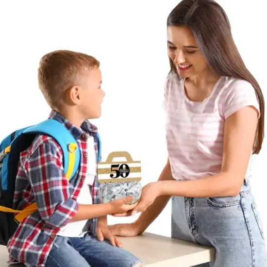 Big Dot of Happiness We Still Do 50th Wedding Anniversary - DIY Anniversary Party Clear Goodie Favor Bag Labels - Candy Bags with Toppers - Set of 24 image {5}