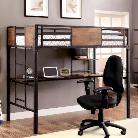 Twin Navii Industrial Loft Bed Black - HOMES: Inside + Out image {2}