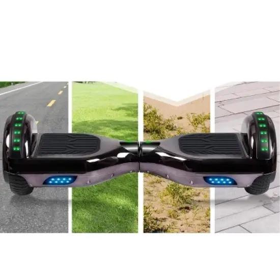 GlareWheel M3 Hoverboard LED Light Bluetooth Chrome Black image {2}