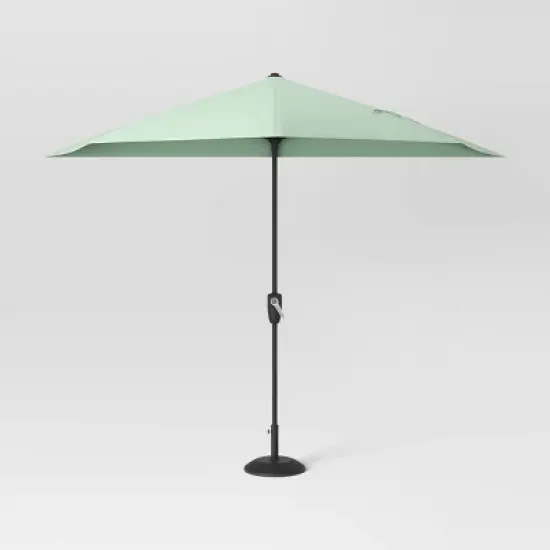 7.813'x8.83' Half Circle Patio Umbrella - Black Pole - Room Essentials&trade; image {7}