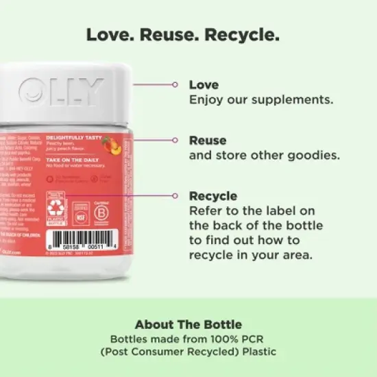 OLLY Probiotic + Prebiotic Gummies - Peachy Peach image {6}