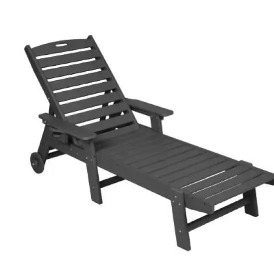 5-Level Adjustable Patio Lounge Chairs With Side Table,3-Piece Chaise Lounge Chair Set,Patio Lounge Chairs With Wheels And Cup Holder -Maison Boucle image {5}