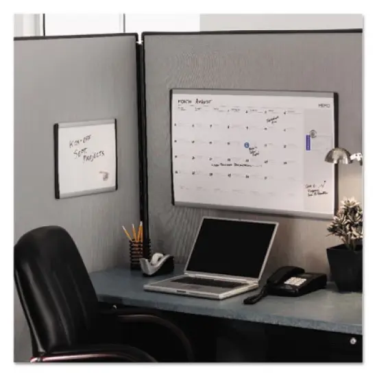 Quartet ARC Frame Cubicle Magnetic Dry Erase Board, 14 x 11, White Surface, Silver Aluminum Frame image {2}
