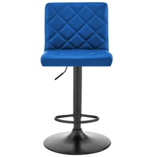 Duval Adjustable Barstool with Faux Leather and Metal Finish - Armen Living image {3}