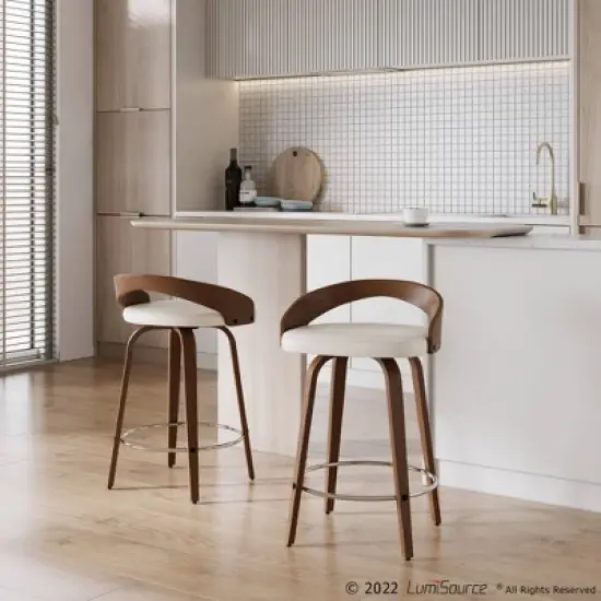 Set of 2 Grotto Upholstered Counter Height Barstools - Lumisource image {15}