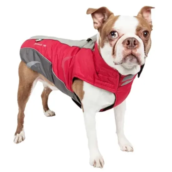 Dog Helios Altitude-Mountaineer Wrap-Velcro Protective Waterproof Dog and Cat Coat with Blackshark Technology - Red & Gray image {2}