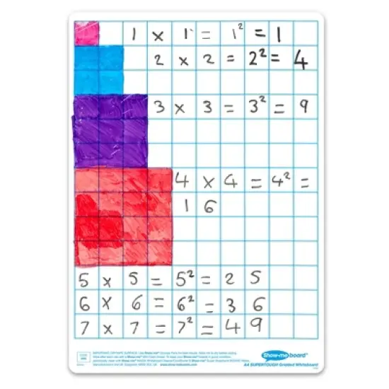 Show-me&reg; Classpack of 35 x Gridded/Plain SUPERTOUGH Lapboards, with Pens, Erasers, Cleaner image {6}