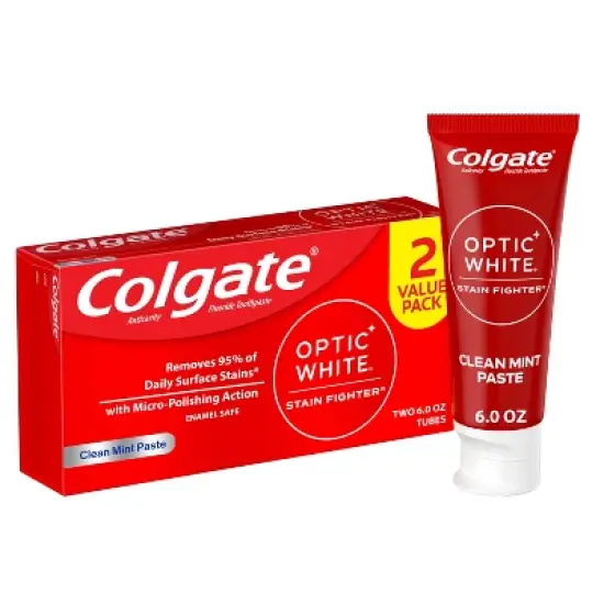 Colgate Optic White Stain Fighter Teeth Whitening Toothpaste - Clean Mint image {9}