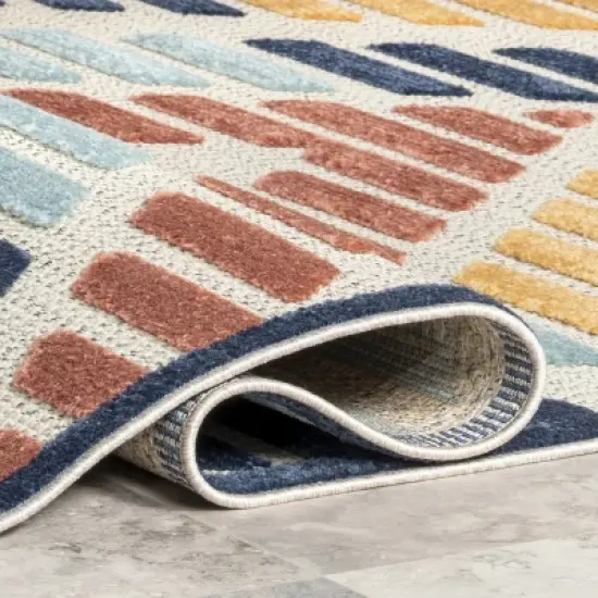 nuLOOM Brinn Geometric Striped Indoor/Outdoor Patio Area Rug image {3}