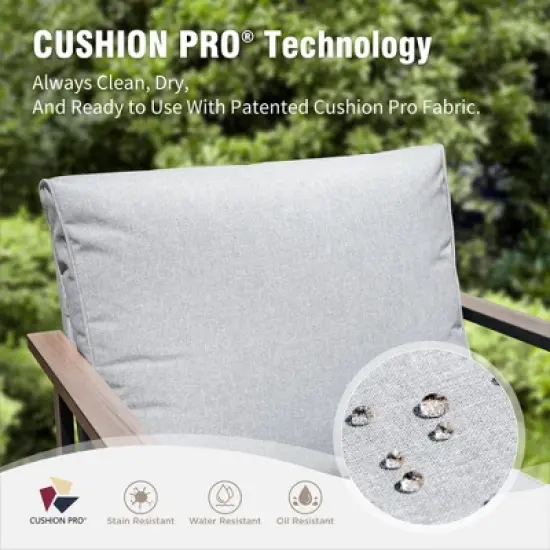 Captiva Designs Modren Outdoor Patio Metal Frame Furniture Conversation Seating Set with Coffee Table image {6}