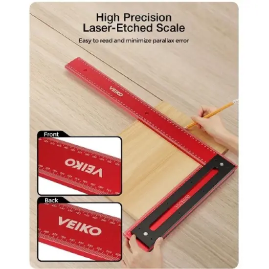GOTGELIF 600mm Carpenter Square Framing Right Angle Ruler for Woodworking image {2}