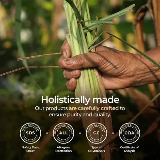 Gya Labs USDA Certified Organic Lemongrass Essential Oil for Diffuser - Organic Lemongrass Oil for Skin (0.34 Fl Oz) image {6}