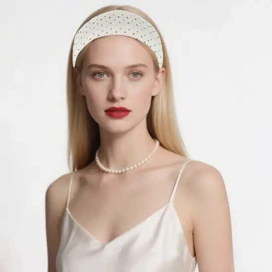 Unique Bargains Fresh Polka Dot Wide Headband 1 Pc image {1}