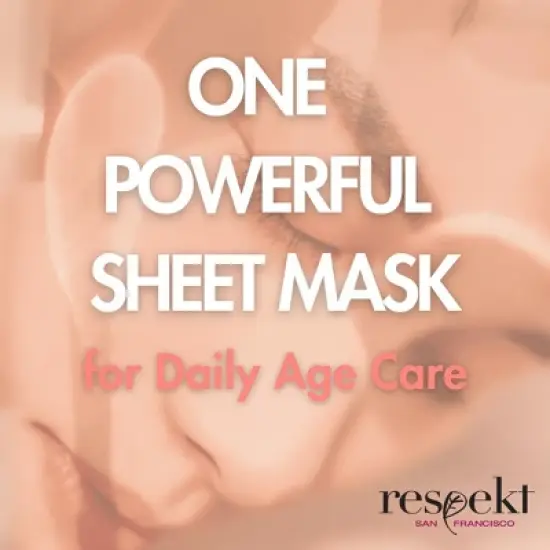 RESPEKT Age Care Face Sheet Mask: Collagen, Peptide, Ceramide, Hyaluronic Acid, Diamond Powder, Niacinamide, 4 Pack image {3}
