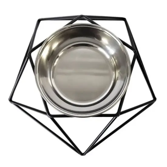 American Pet Supplies Eco-friendly Elevated Geometric Single Dog Bowl Feeder image {2}