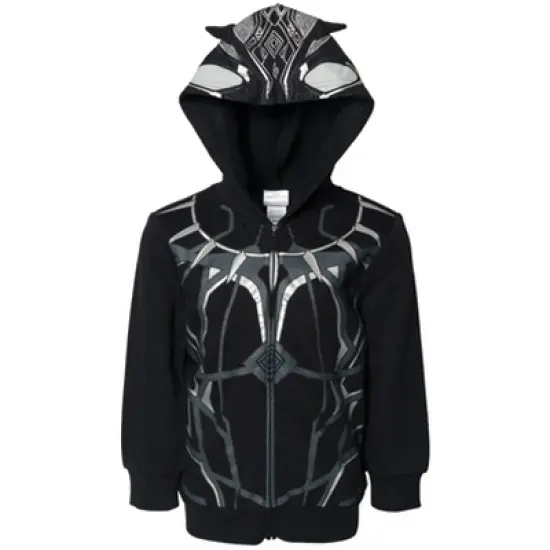 Marvel Avengers Black Panther Cosplay Fleece Zip Up Pullover Hoodie Toddler to Little Kid  image {8}