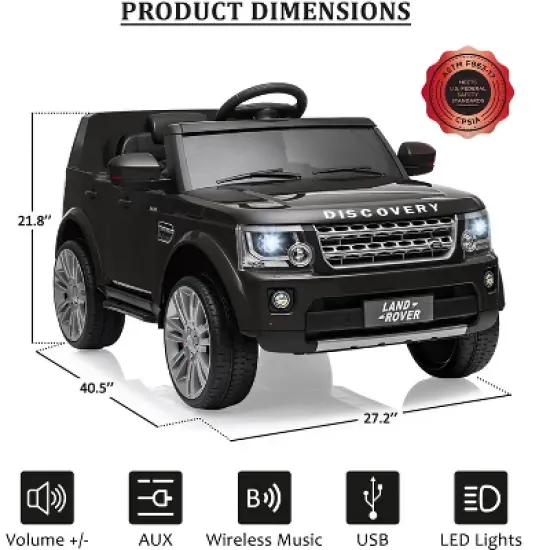 Licensed Land Rover Ride on Car, 12V 4.5MPH Ride on Toys for Toddler 3-8, Kids Electric Car with Parent Remote Control, Music Player, MP3, LED Lights image {5}