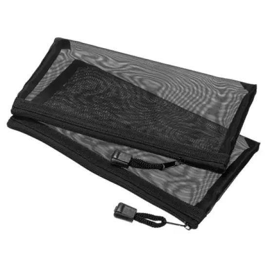 Unique Bargains Mesh Bags Nylon Zip Pouch Pencil Case Storage Pockets 6 Pcs image {7}