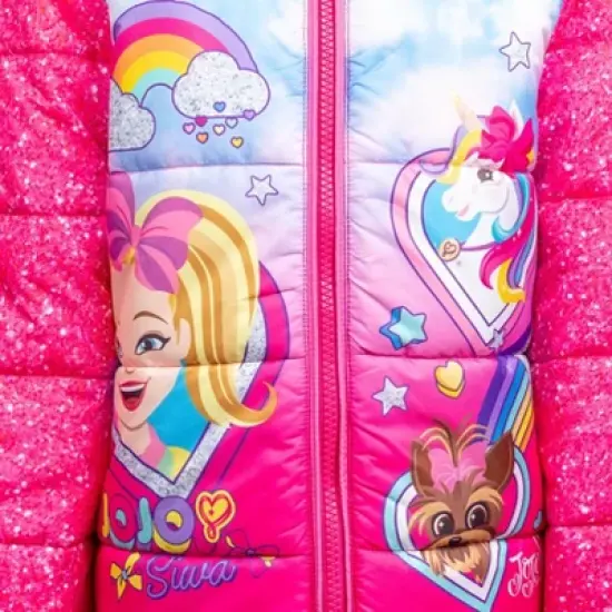 JoJo Siwa Girls Winter Coat Puffer Jacket Little Kid to Big Kid image {5}