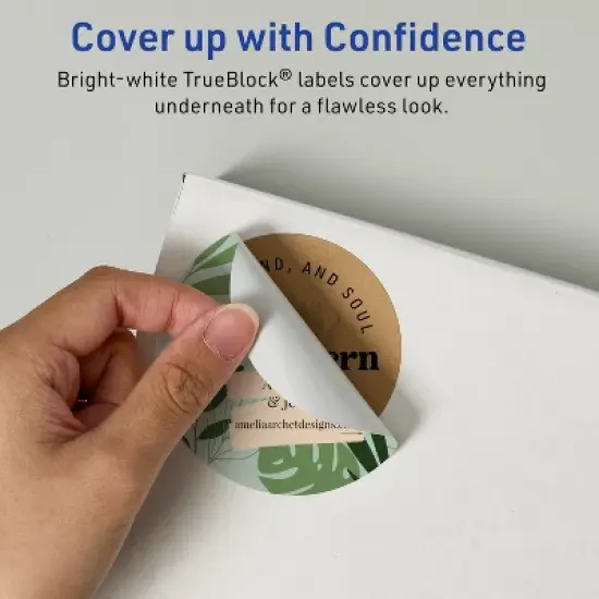 Avery TrueBlock Matte White Paper Labels,  2-1/2" diameter Round image {2}