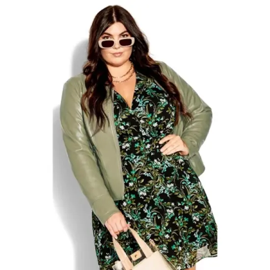 Women's Plus Size Cora Jacket - sage | CITY CHIC image {4}