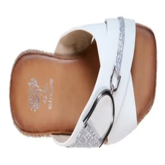 GC Shoes Lindsey Buckle Cross Strap Espadrille Slide Platform Sandals image {3}