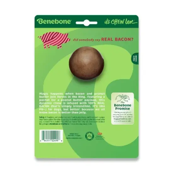 Benebone Bacon Chew Ring Dog Bone Toy image {2}