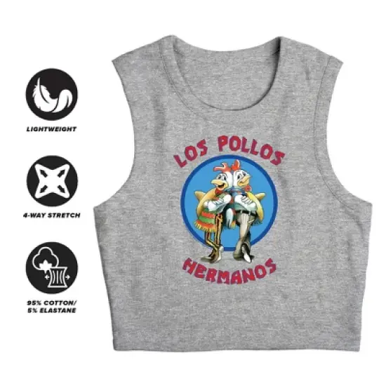 Women's Breaking Bad Los Pollos Hermanos Sleeveless Crop Top Tank image {2}