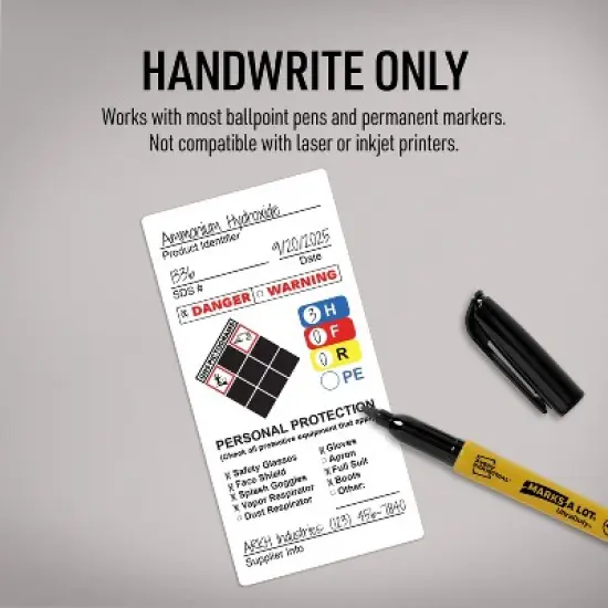 Avery GHS Secondary Container Labels, Waterproof, Chemical Resistant, Preprinted, Handwrite-Only, 4" x 2", 20 GHS Labels image {2}