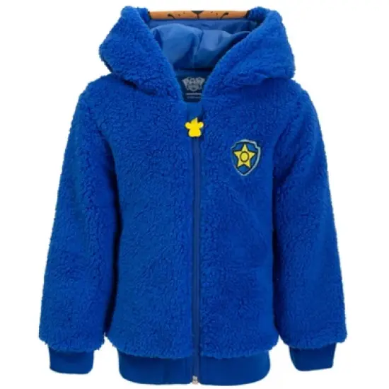 Paw Patrol Chase Cozy Faux Shearling Zip Up Cosplay Hoodie Toddler image {2}