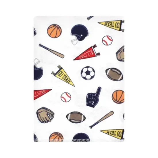 Hudson Baby Infant Boy Cotton Flannel Burp Cloths Bundle, Sports Fan, One Size image {2}