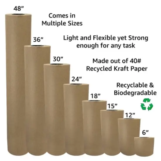 UOFFICE Kraft Paper Roll 40/50lbs 6" to 48" image {3}