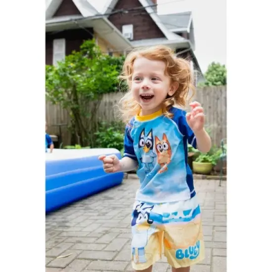 Bluey Bingo Dad Mom Pullover Rash Guard and Swim Trunks Outfit Set Toddler image {1}