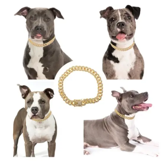 Unique Bargains Durable Rhinestone Dog Chain 1 Pc image {1}