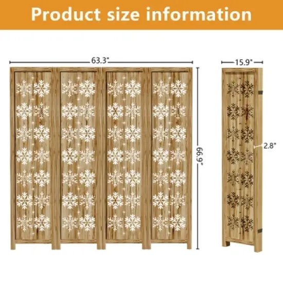 Lirago 68 in. Wood Outdoor Privacy Screens Garden Outdoor Fence 4 pieces Brown image {4}