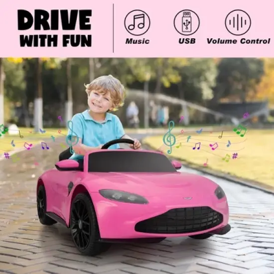 Sandinrayli 12-Volt Kids Ride on Toy Car Electric Car Licensed Aston Martin with Remote Control and LED Lights image {1}