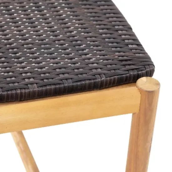 Dexmalle Rustic 3 Seat Cushioned Patio Bench image {6}