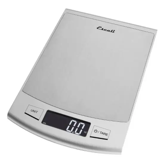 Escali Passo Large Capacity Digital Scale: Stainless Steel Kitchen Food Scale with Backlit Display, 22lb Max Capacity image {1}