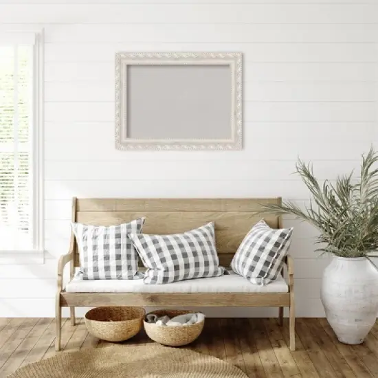 34"x26" Opera Wood Frame Gray Cork Board Off-White - Amanti Art image {4}