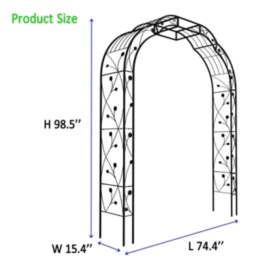 Wooakway Garden Arch Steel Arbor Wedding Garden Decoration Climbing Plants image {2}
